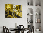 Marilyn in the Bar panel adding editorial drama to a hallway
