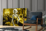 Marilyn in the Bar glass print enhancing a den with statement palette
