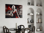 Marilyn in the Bar panel adding editorial drama to a hallway