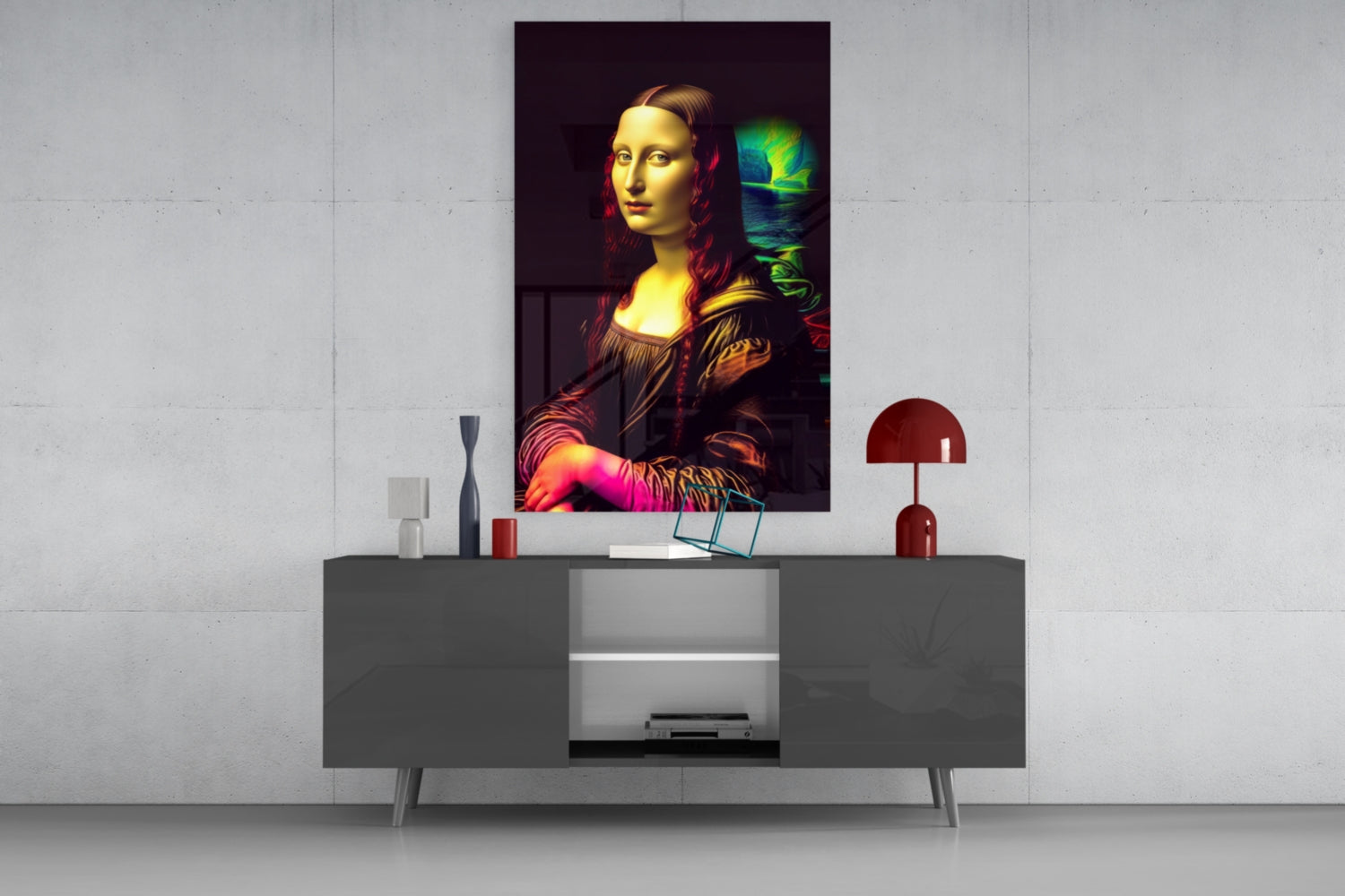 Mona Lisa V2 Glass Wall Art || Designer Collection.