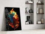 Autumn Leaf glass print enhancing a reading nook with statement palette