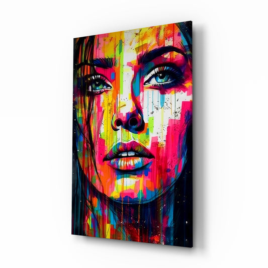 Beauty glass wall art displayed above a vanity in a dressing room