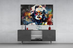 Marilyn Monroe panel catching lamp light to reveal its cinematic glow