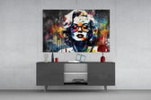 Marilyn Monroe panel catching lamp light to reveal its cinematic glow