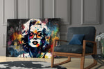 Marilyn Monroe glass print enhancing a media room with statement palette