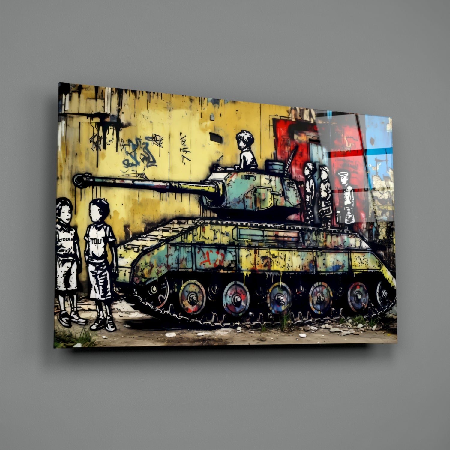 Children of War Glass Wall Art || Designer Collection.