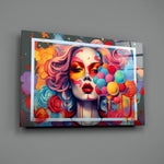 Oil-pop panel bringing cinematic glow to a creative office