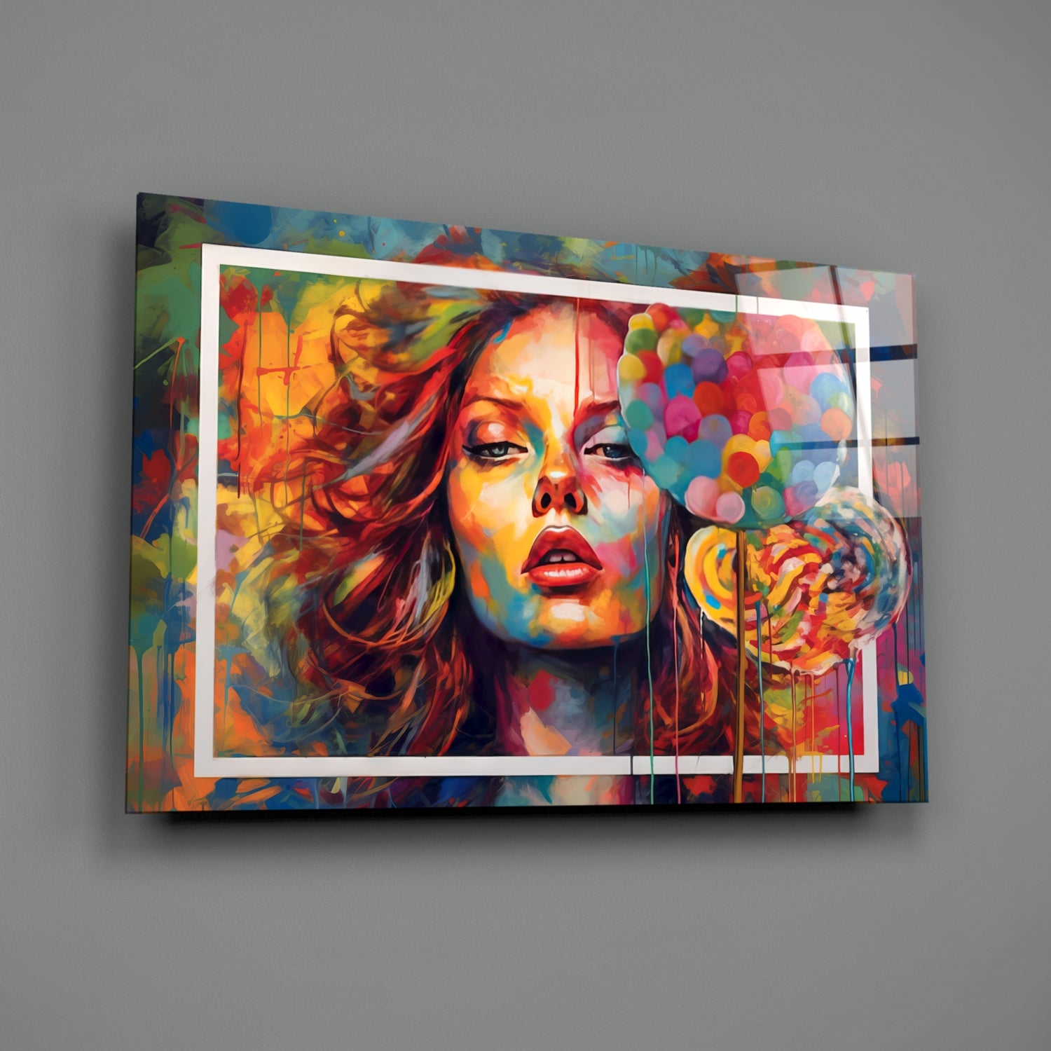 Orange Kiss Glass Wall Art || Designer Collection.