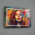 Oil-pop panel bringing cinematic glow to a creative office