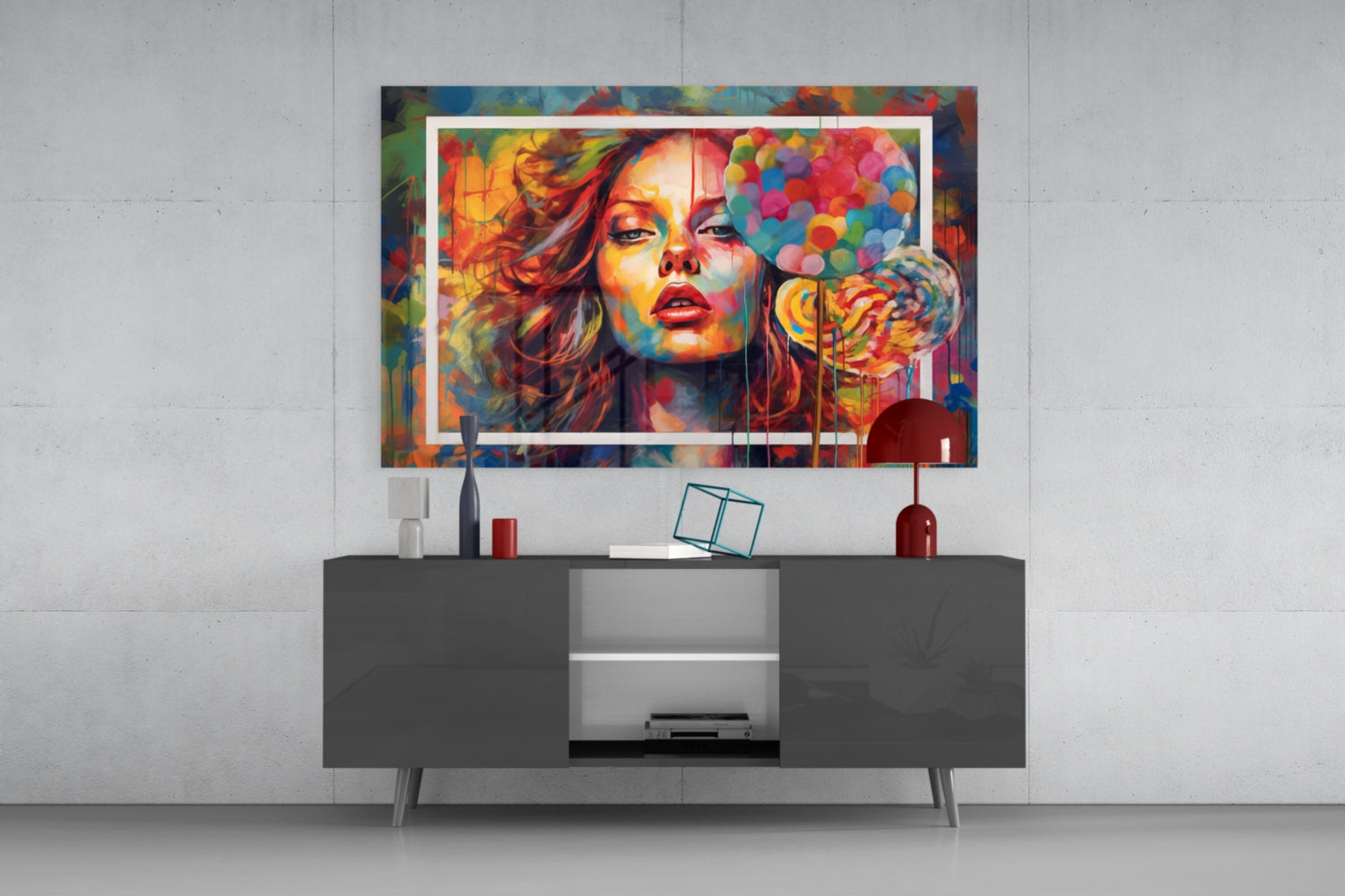 Orange Kiss Glass Wall Art || Designer Collection.