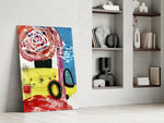 Mix glass print enhancing a den with statement playfulness