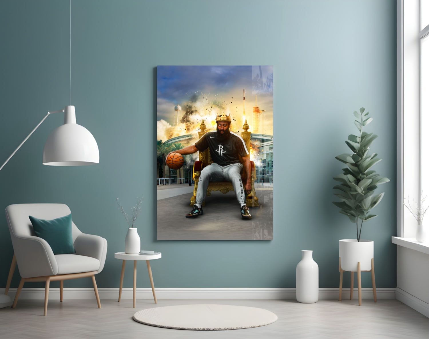 James Harden Glass Wall Art || Designer Collection.