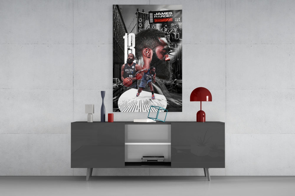 James Harden panel catching lamp light to reveal its cinematic glow