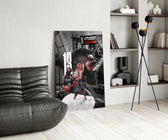 James Harden panel adding editorial drama to a hallway