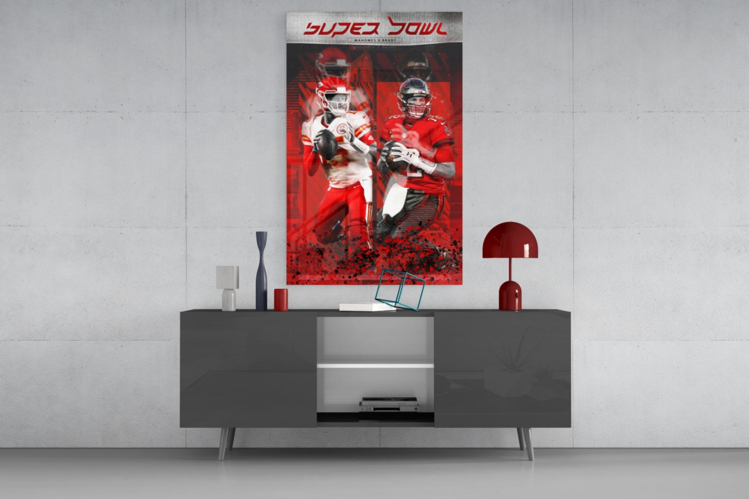 NFL - Mahomes x Brady Glass Wall Art || Designer Collection.