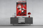 NFL Mahomes x Brady panel catching lamp light to reveal its cinematic glow