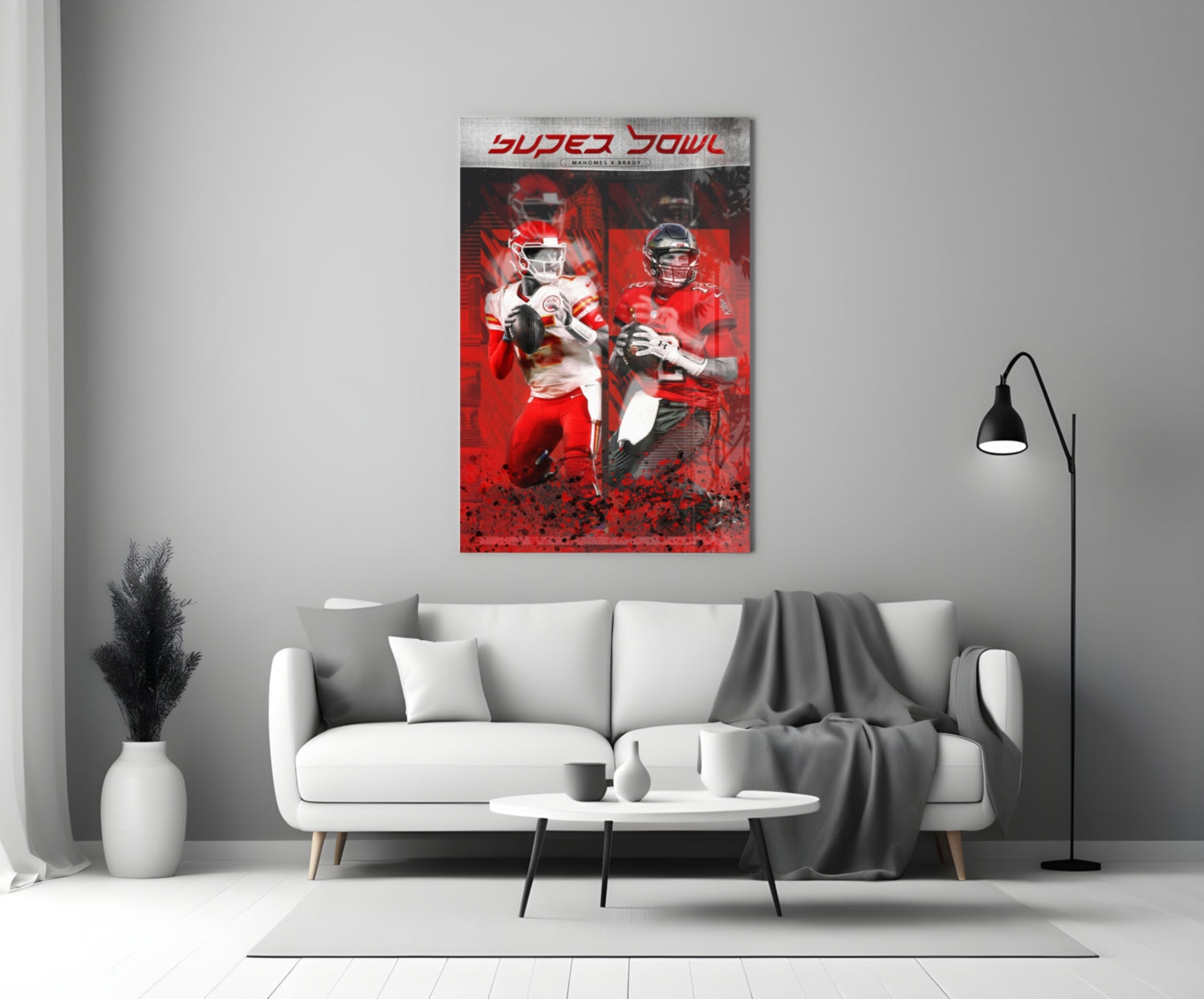 NFL - Mahomes x Brady Glass Wall Art || Designer Collection.