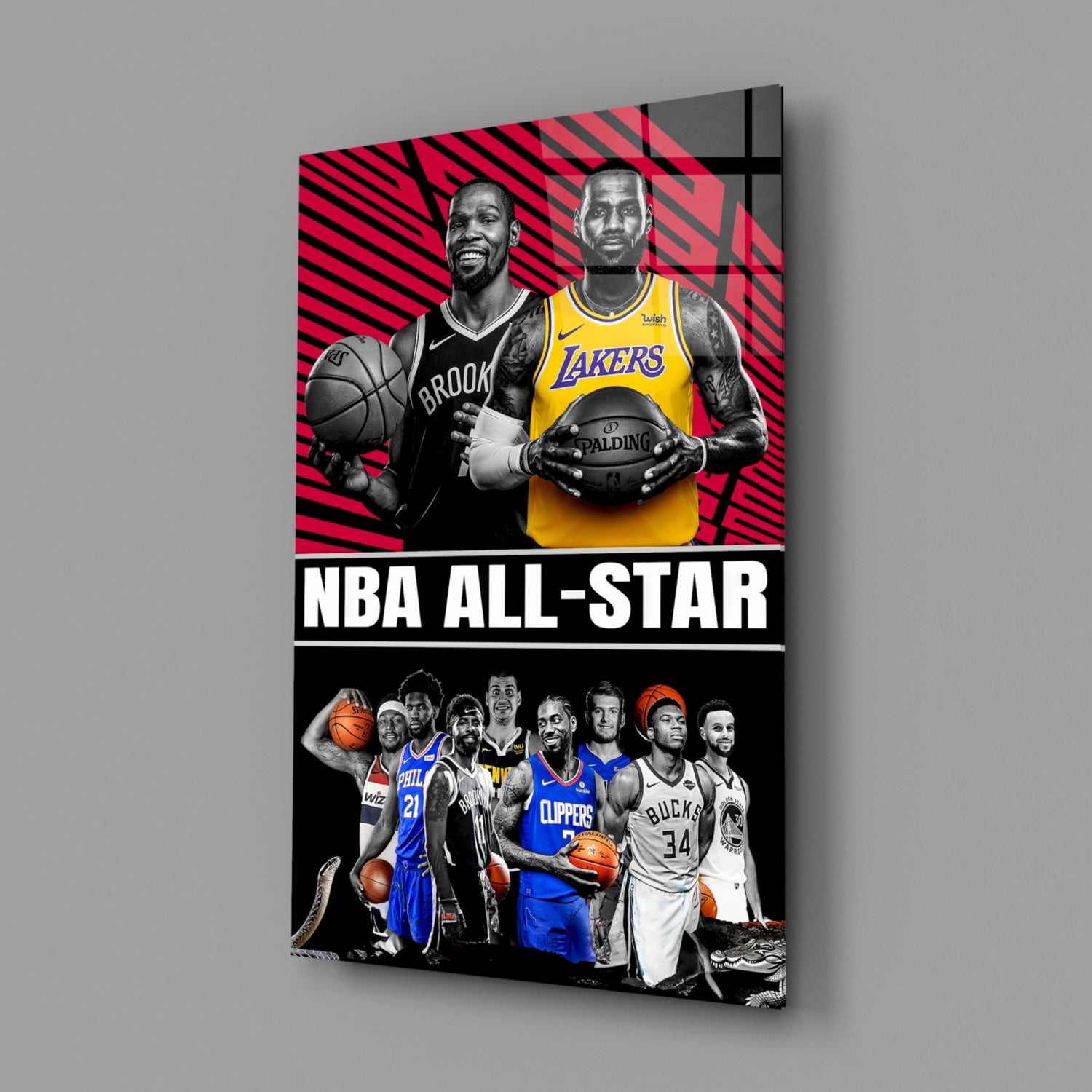 NBA All Star Glass Wall Art || Designer Collection.