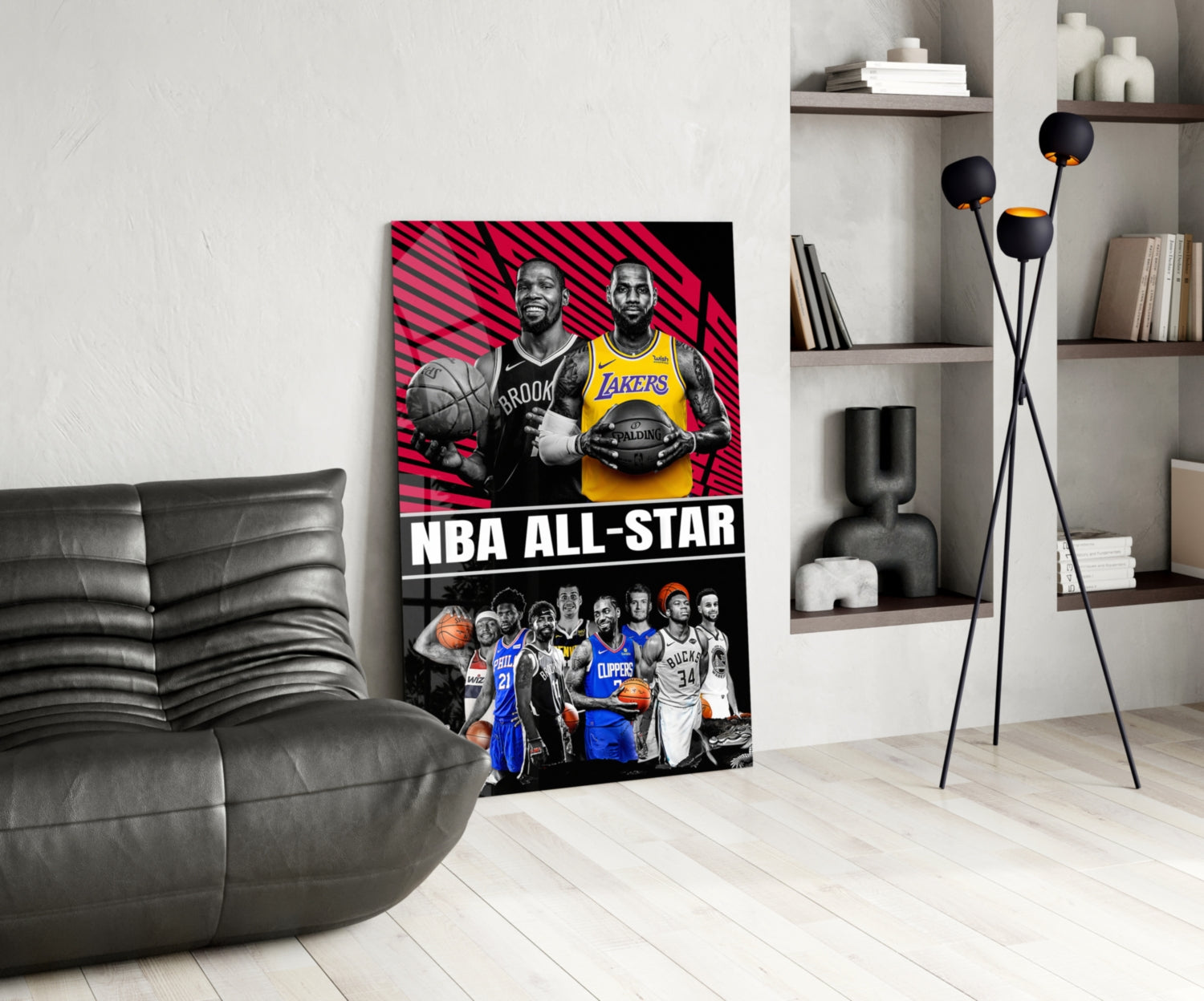 NBA All Star Glass Wall Art || Designer Collection.