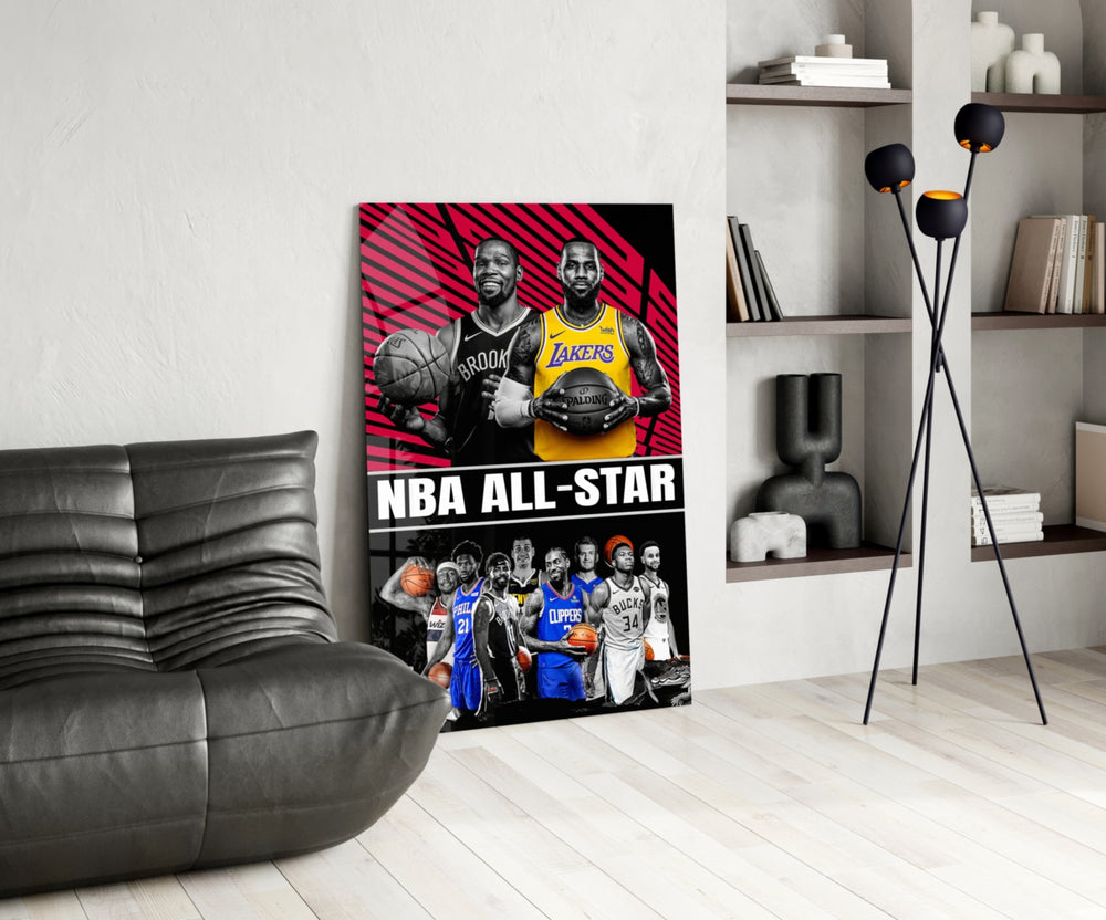 NBA All Star panel adding editorial drama to a hallway