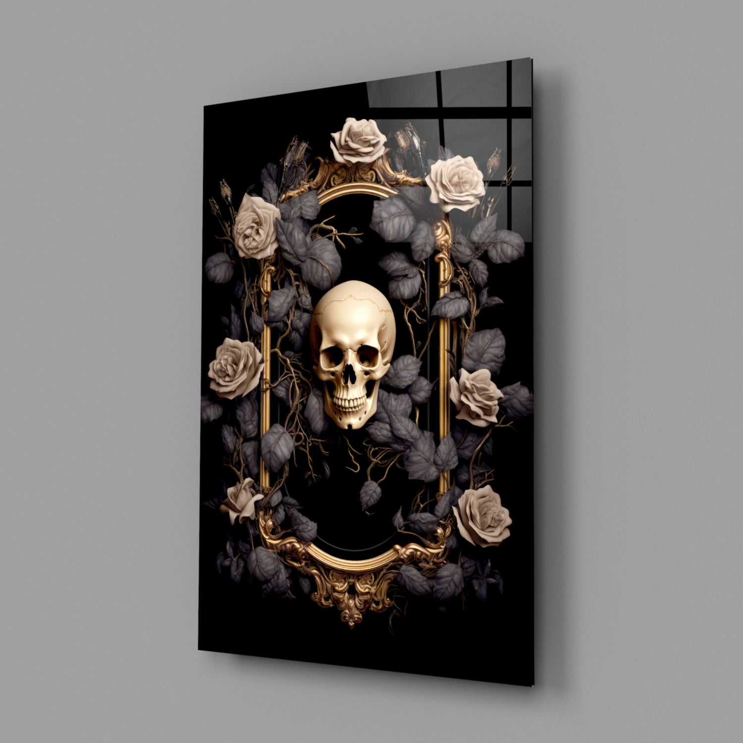 Skull Portrait Glass Wall Art || Designer Collection.