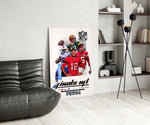 NFL Finals panel adding editorial drama to a hallway