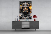 Darth Vader panel catching lamp light to reveal its cinematic glow