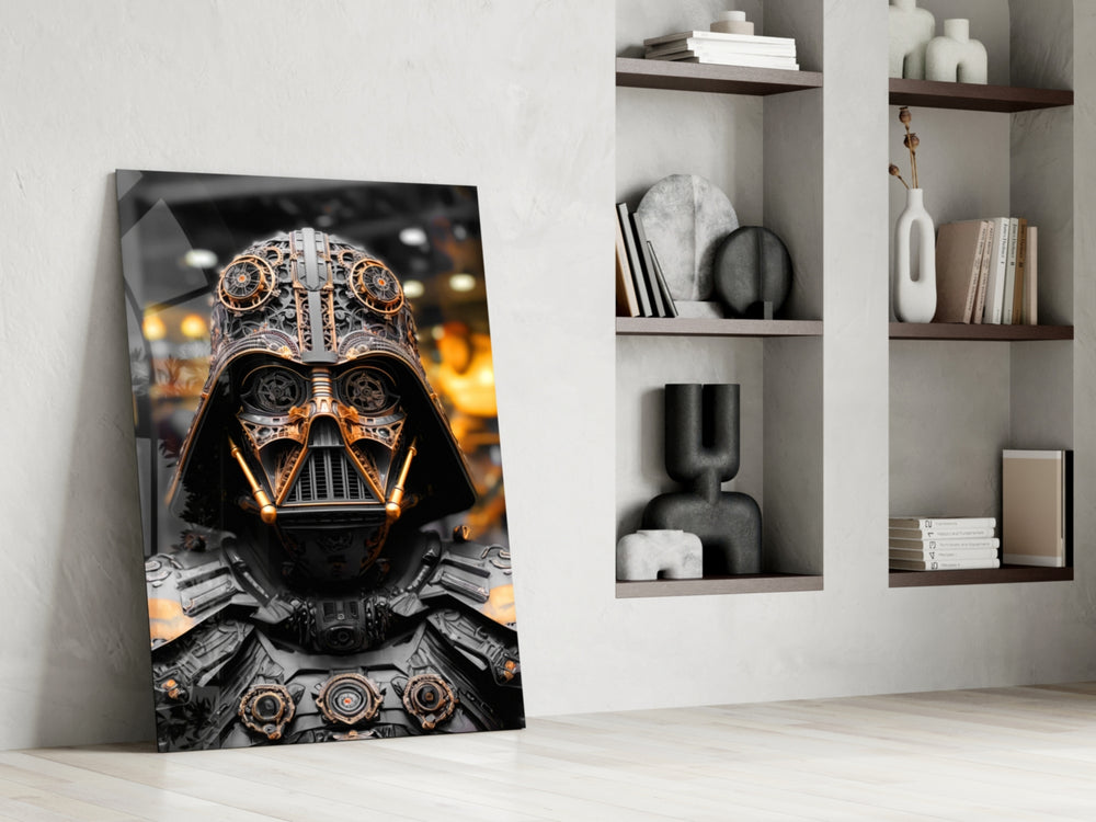 Darth Vader glass print enhancing a den with statement firepower