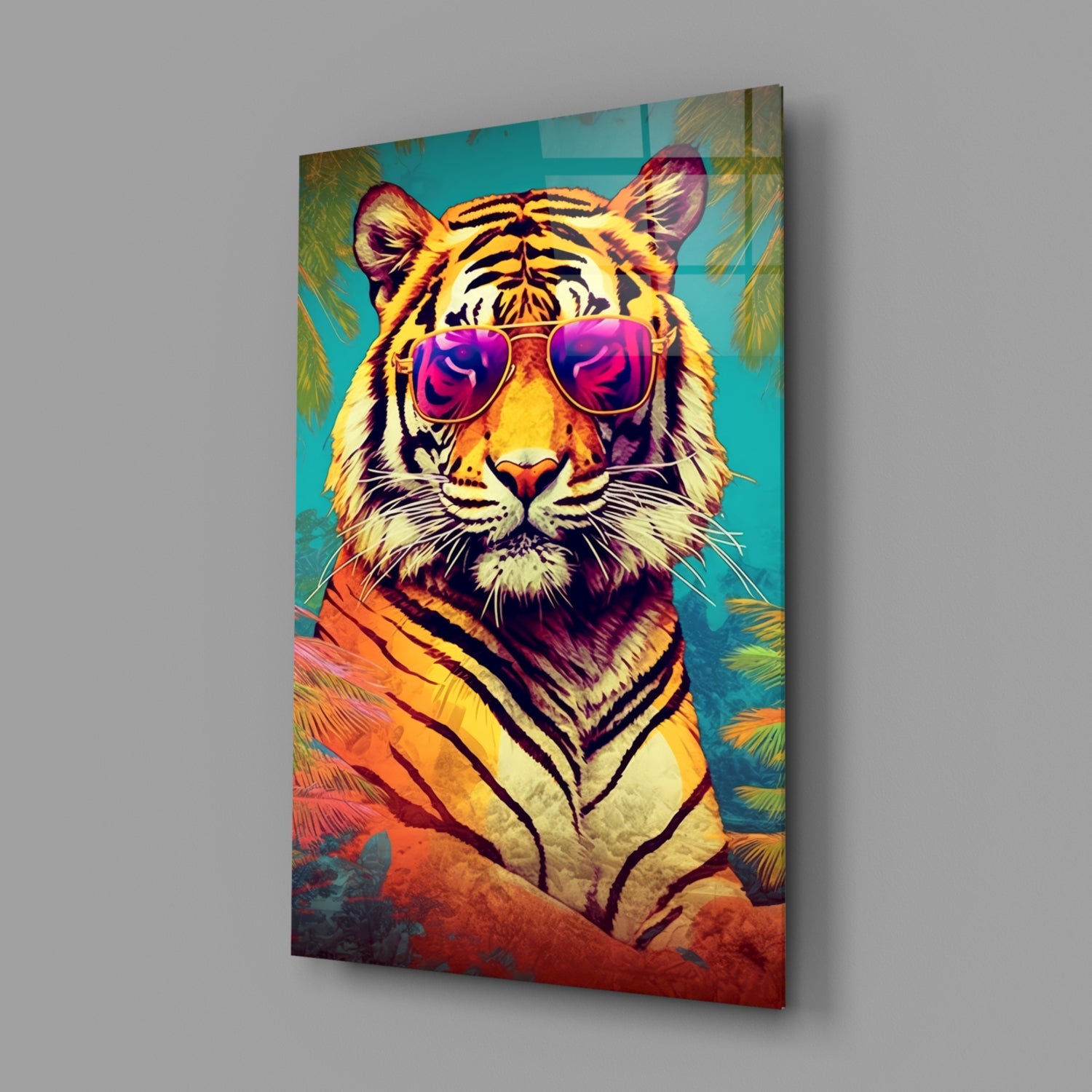 Cool Tiger Glass Wall Art || Designer Collection.