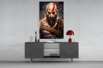 Kratos panel catching lamp light to reveal its painterly grit