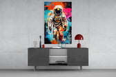 Astronaut panel catching lamp light to reveal its cinematic glow