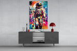 Astronaut panel catching lamp light to reveal its cinematic glow