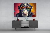 Cool Monkey panel catching lamp light to reveal its cinematic glow