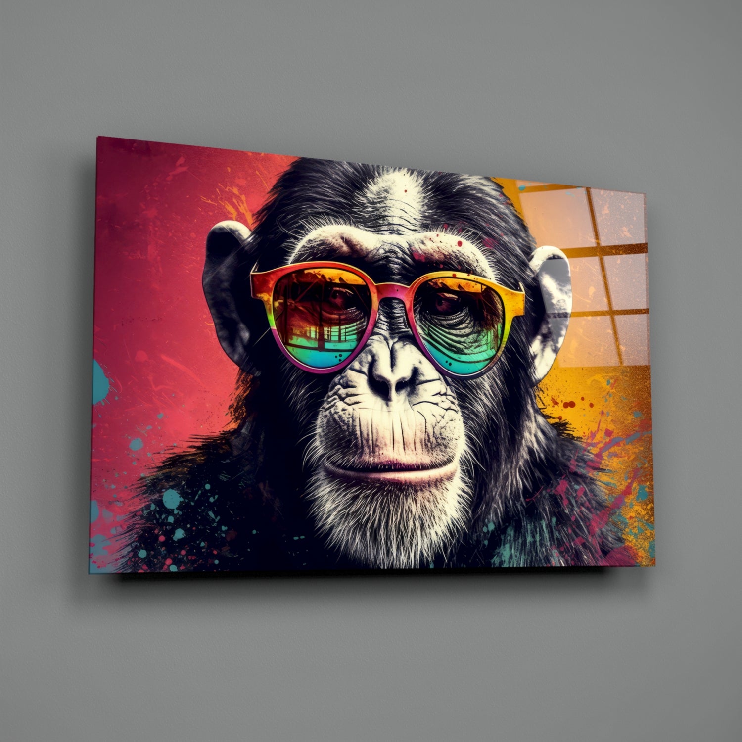 Cool Monkey Glass Wall Art || Designer Collection.