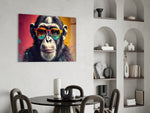 Cool Monkey panel adding editorial drama to a hallway