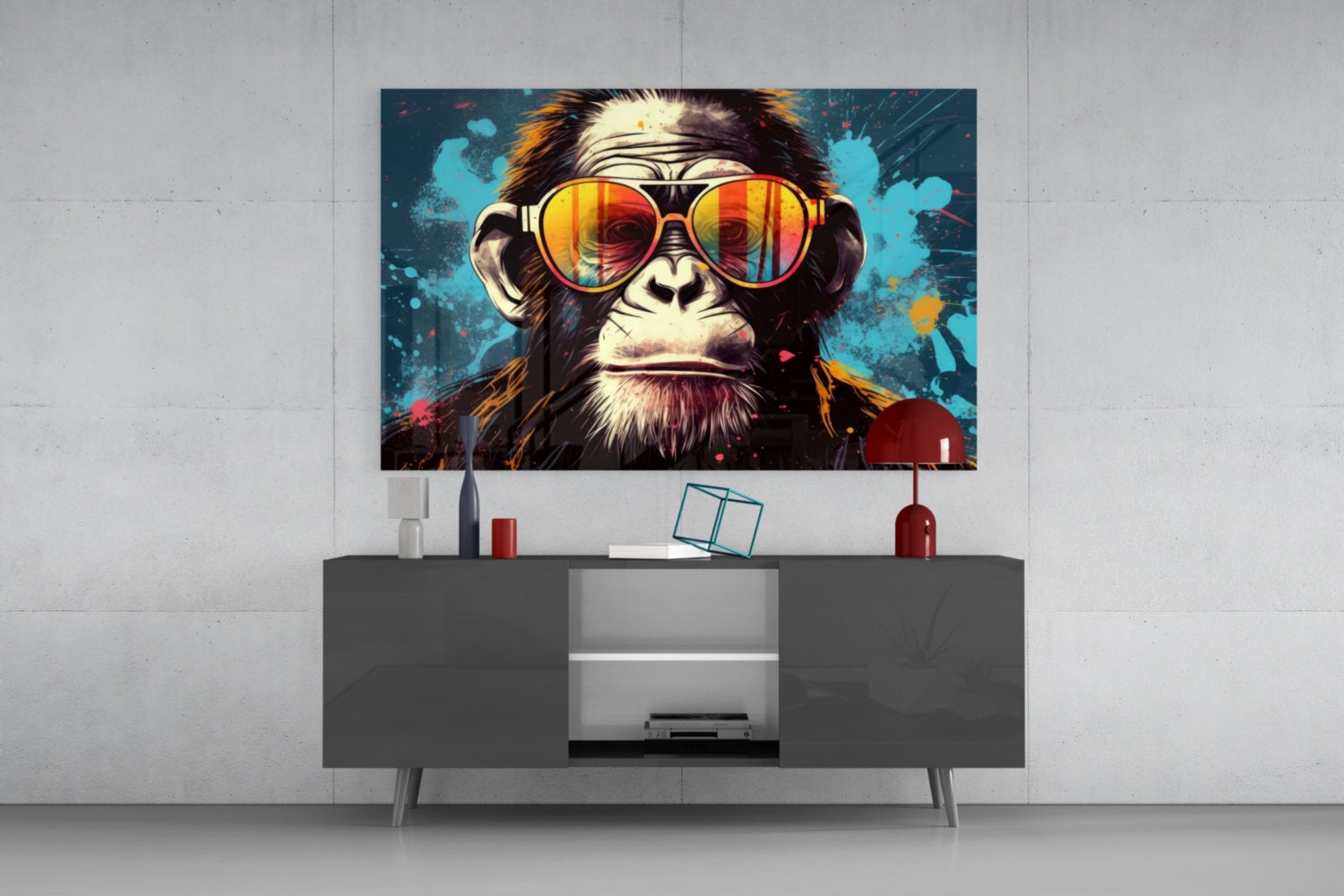 Cool Monkey Glass Wall Art || Designer Collection.