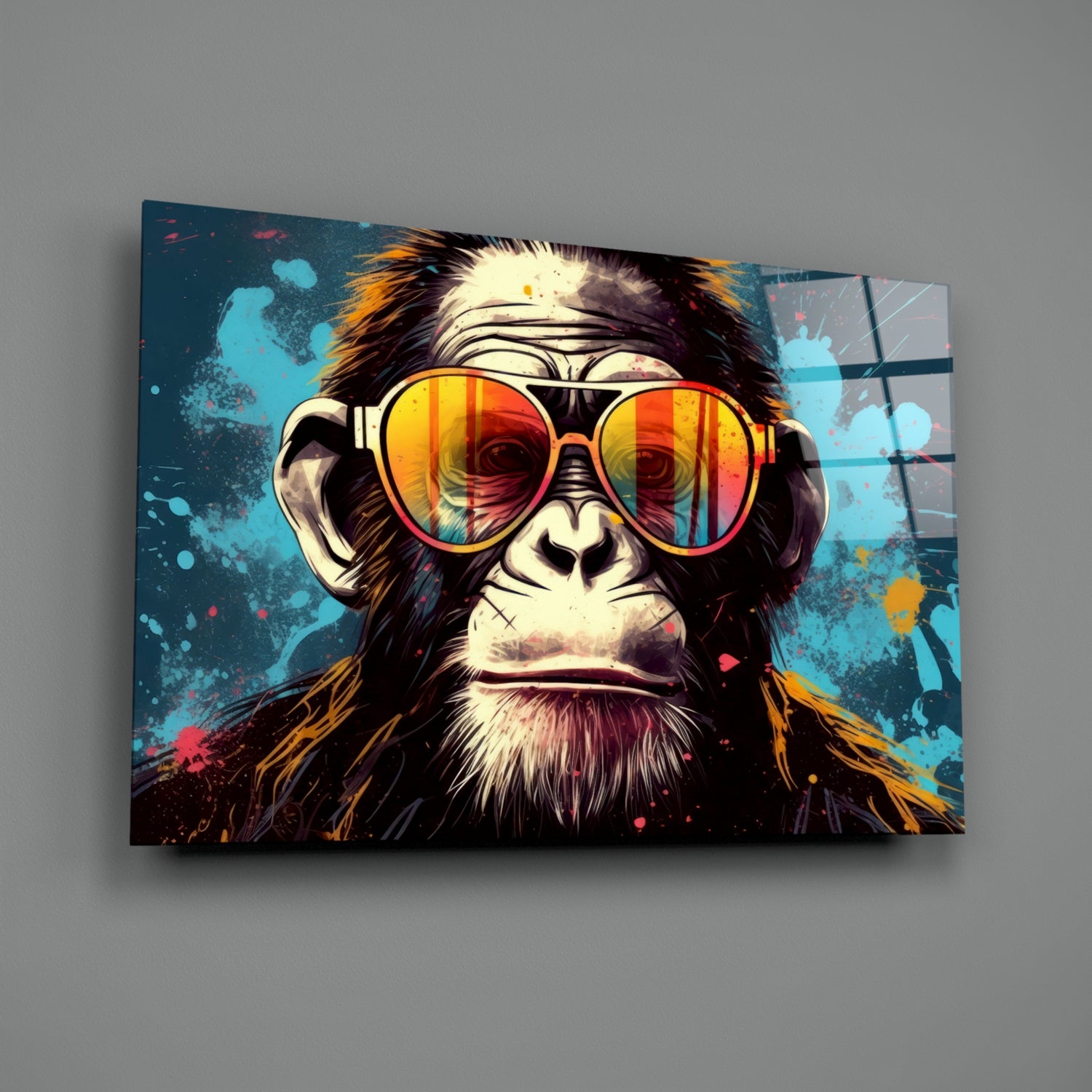 Cool Monkey Glass Wall Art || Designer Collection.