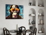 Cool Monkey panel adding editorial drama to a hallway