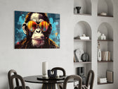 Cool Monkey panel adding editorial drama to a hallway