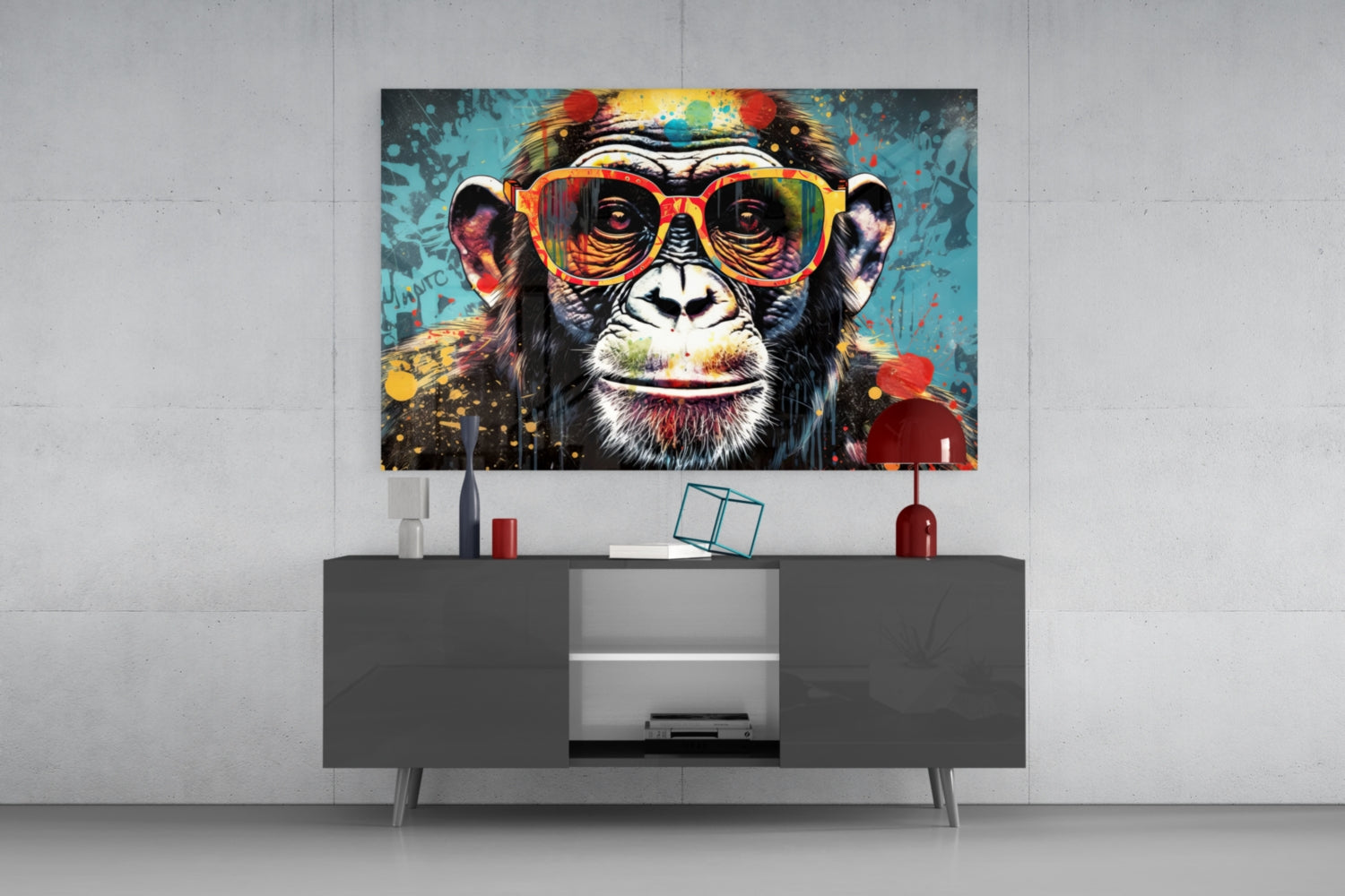Cool Monkey Glass Wall Art || Designer Collection.