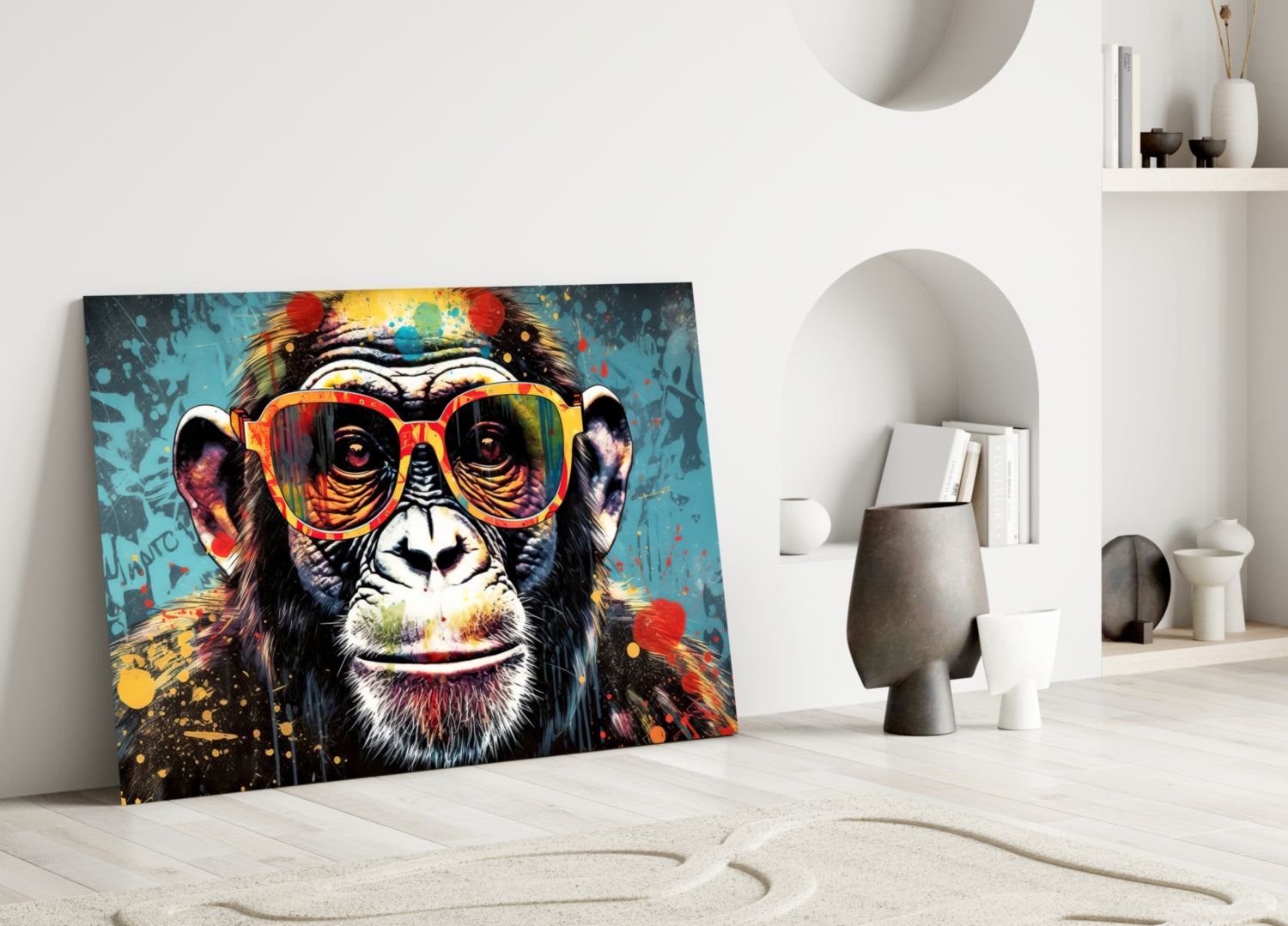Cool Monkey Glass Wall Art || Designer Collection.