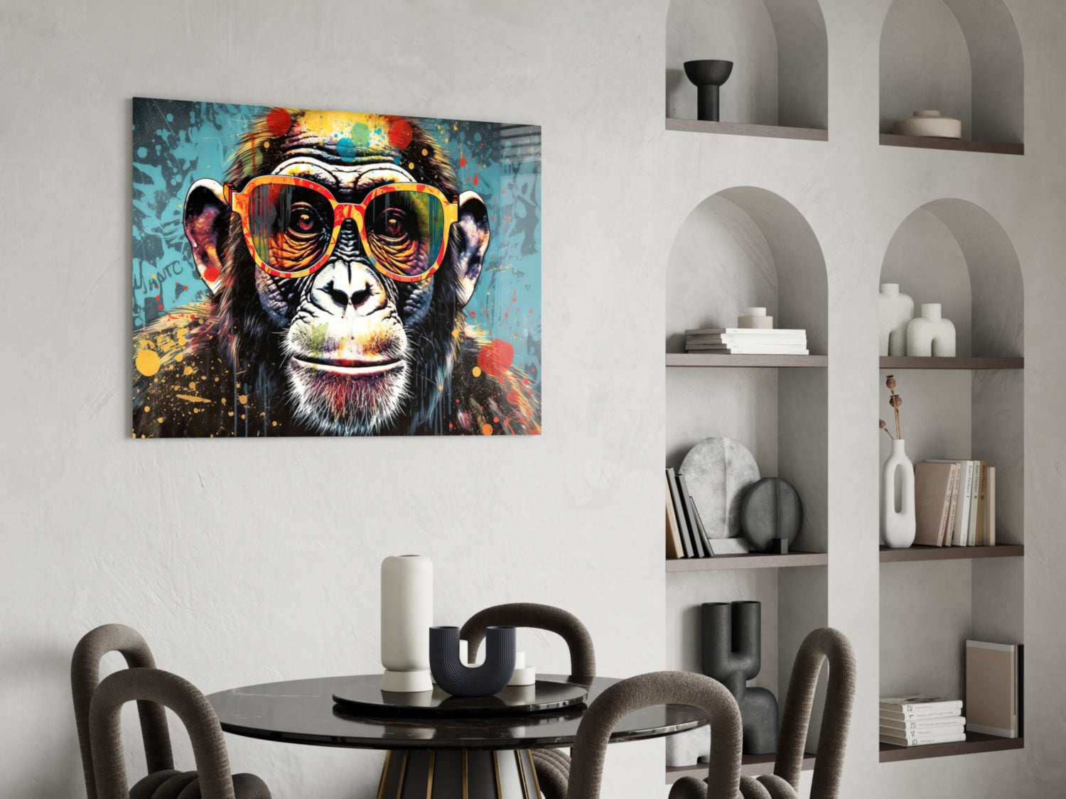 Cool Monkey Glass Wall Art || Designer Collection.