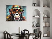 Cool Monkey panel adding editorial drama to a hallway
