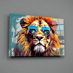 Pop-graffiti panel bringing cinematic glow to a creative office