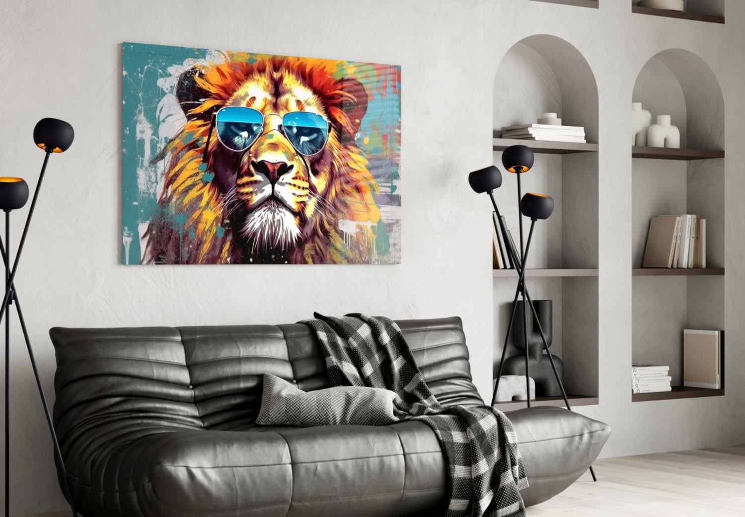 Cool Lion Glass Wall Art || Designer Collection.