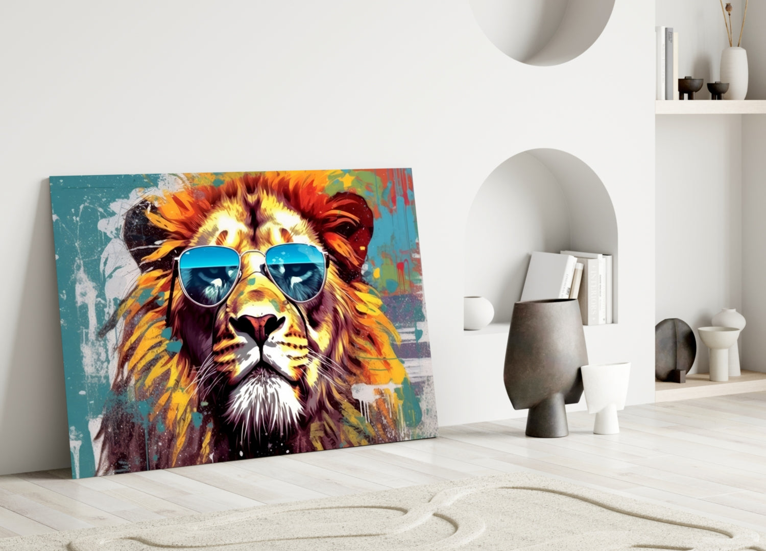 Cool Lion Glass Wall Art || Designer Collection.