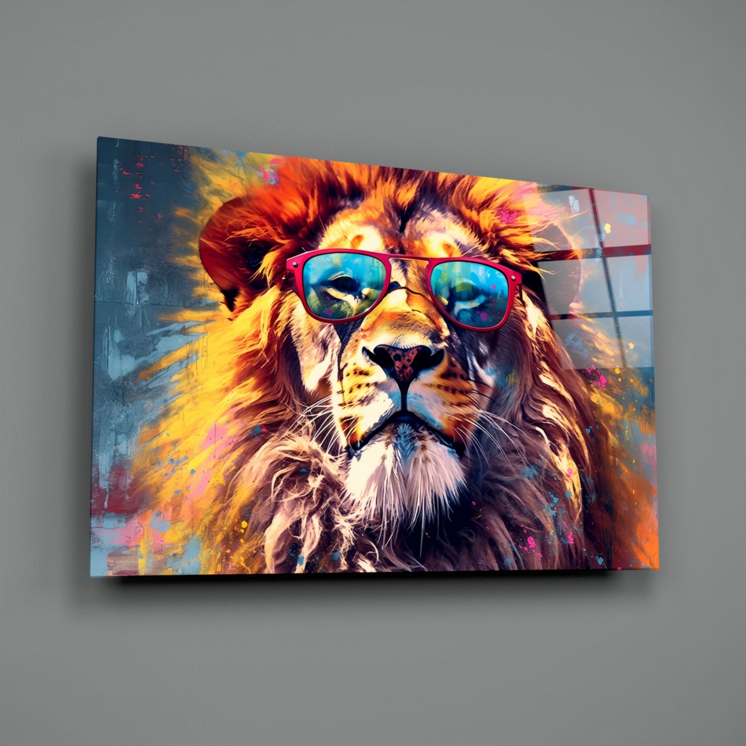 Cool Lion Glass Wall Art || Designer Collection.