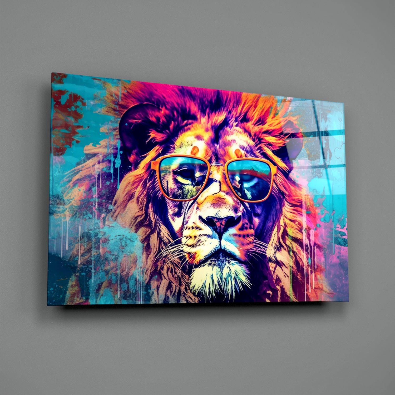 Cool Lion Glass Wall Art || Designer Collection.