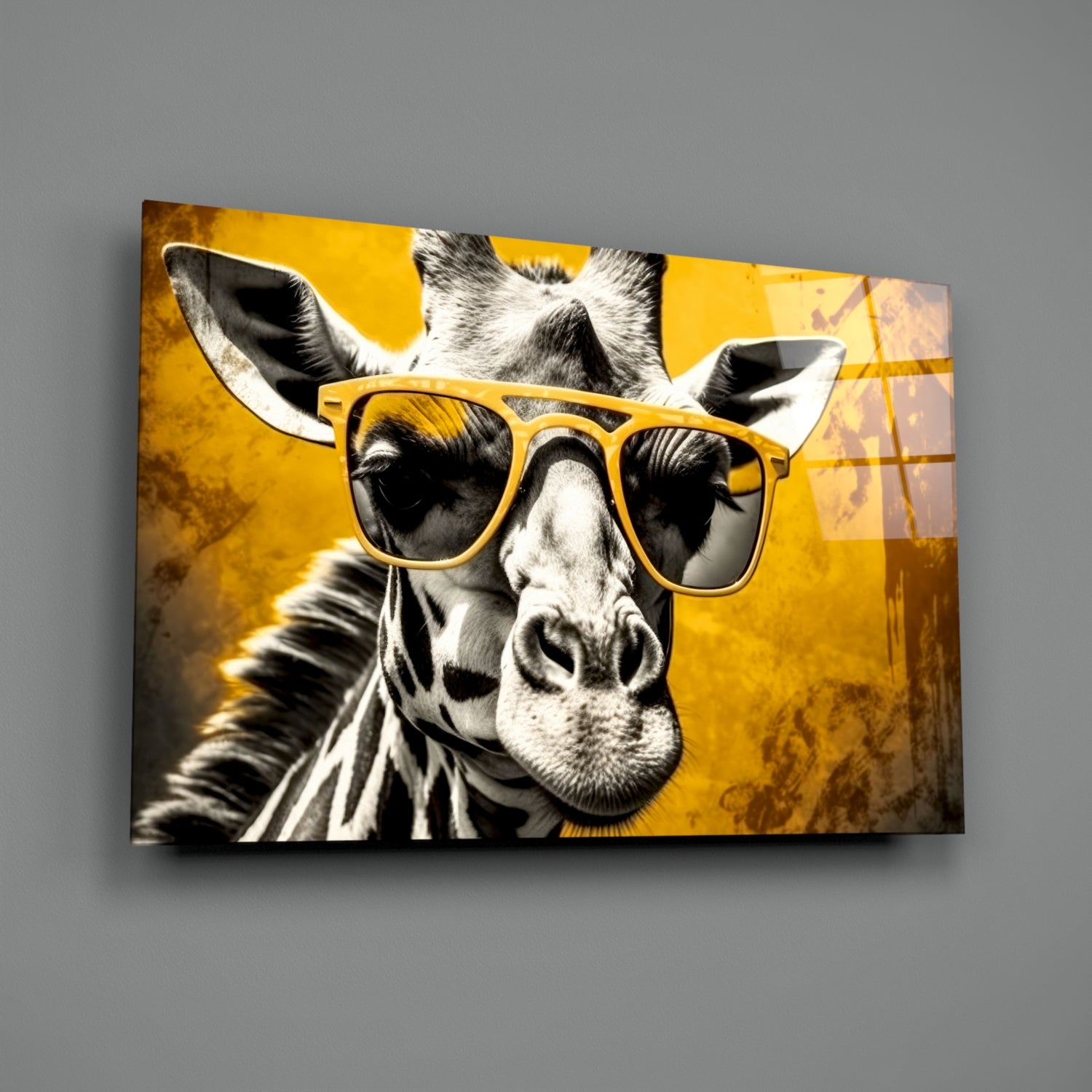 Cool Giraffe Glass Wall Art || Designer Collection.