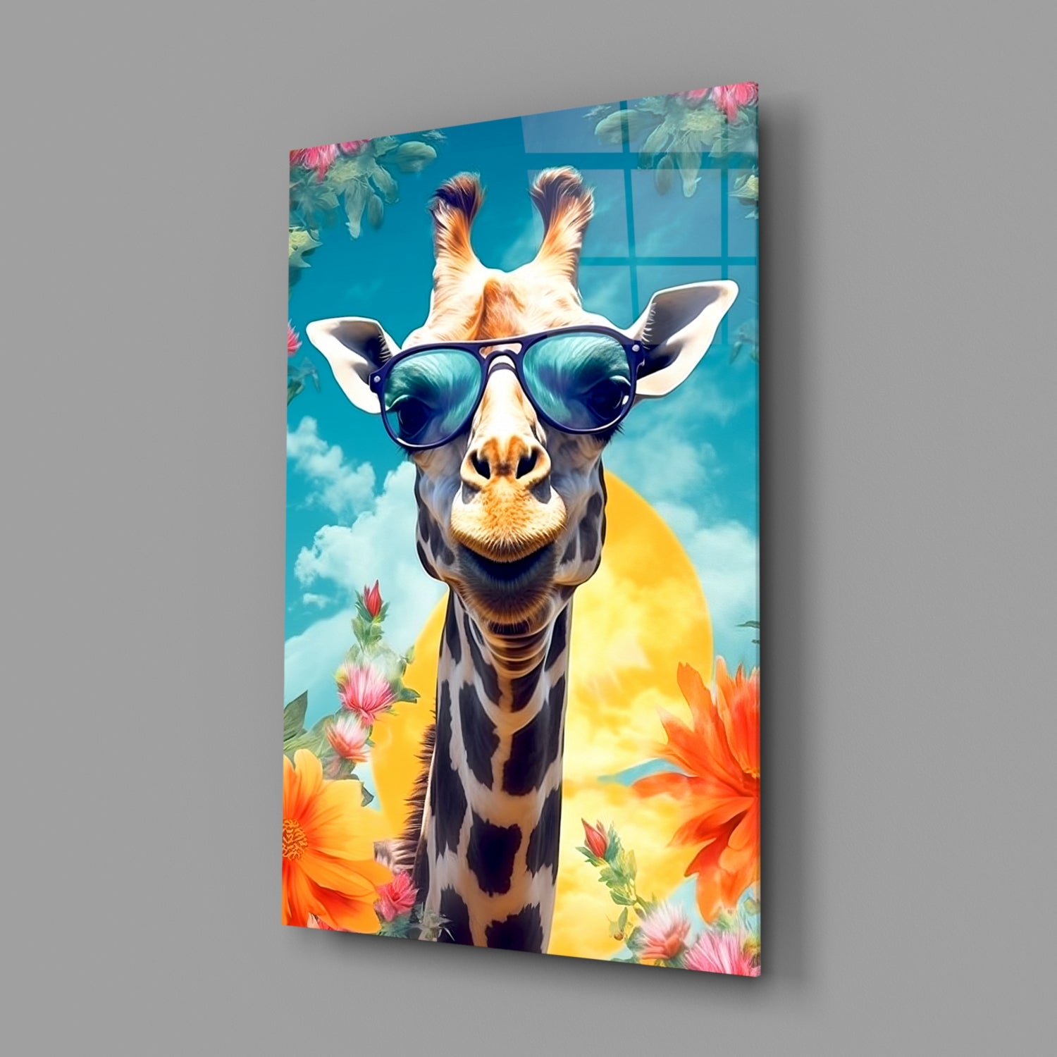 Cool Giraffe Glass Wall Art || Designer Collection.